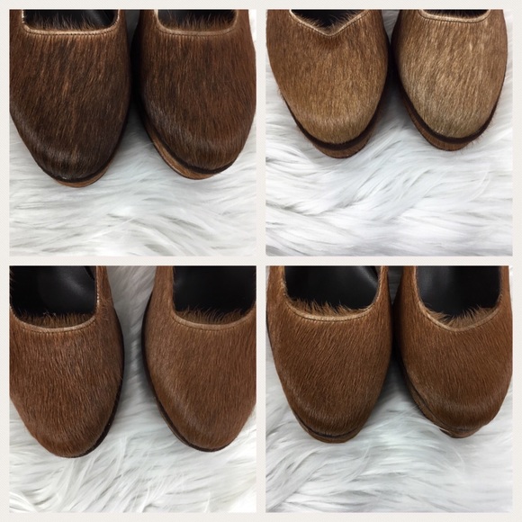 NEW Pony Hair Urban Outfitters Shakuhachi Wedges - Picture 5 of 6